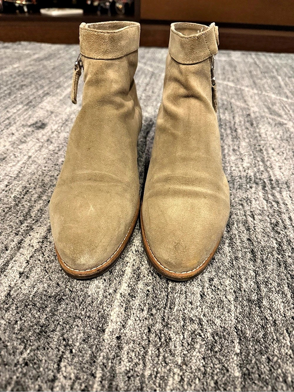 Aquatalia Suede Ankle Boots Beige US 10